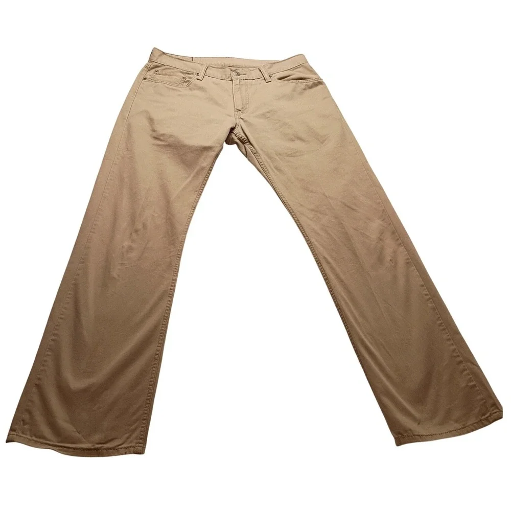 Levis 514 Straight Fit Khaki Tan Pants Men's Cotton Twill Chinos Five Pocket